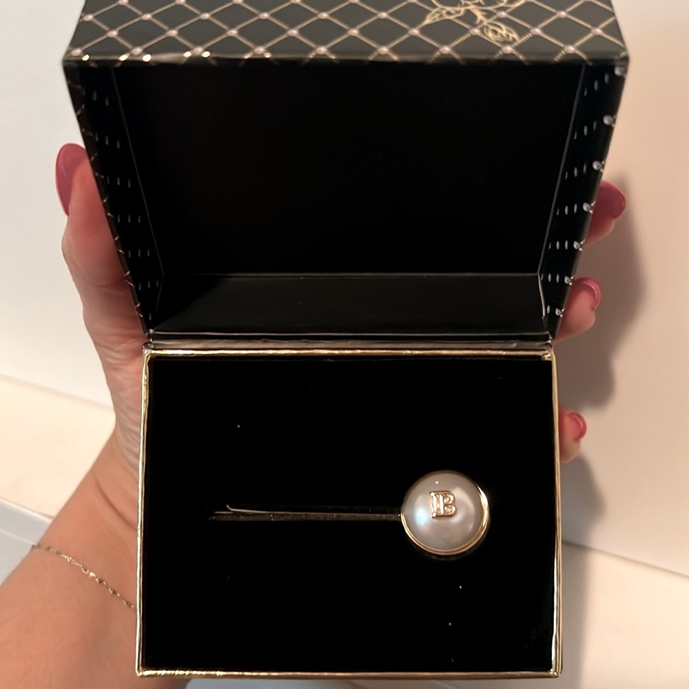 Balmain Black and Gold Hair Pin